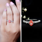 1 Carat Oval Lab Grown Pink Diamond Engagement Ring IGI Certified Fancy Pink - VS1 - Rosec Jewels