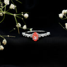 1 Carat Oval Lab Grown Pink Diamond Engagement Ring IGI Certified Fancy Pink - VS1 - Rosec Jewels