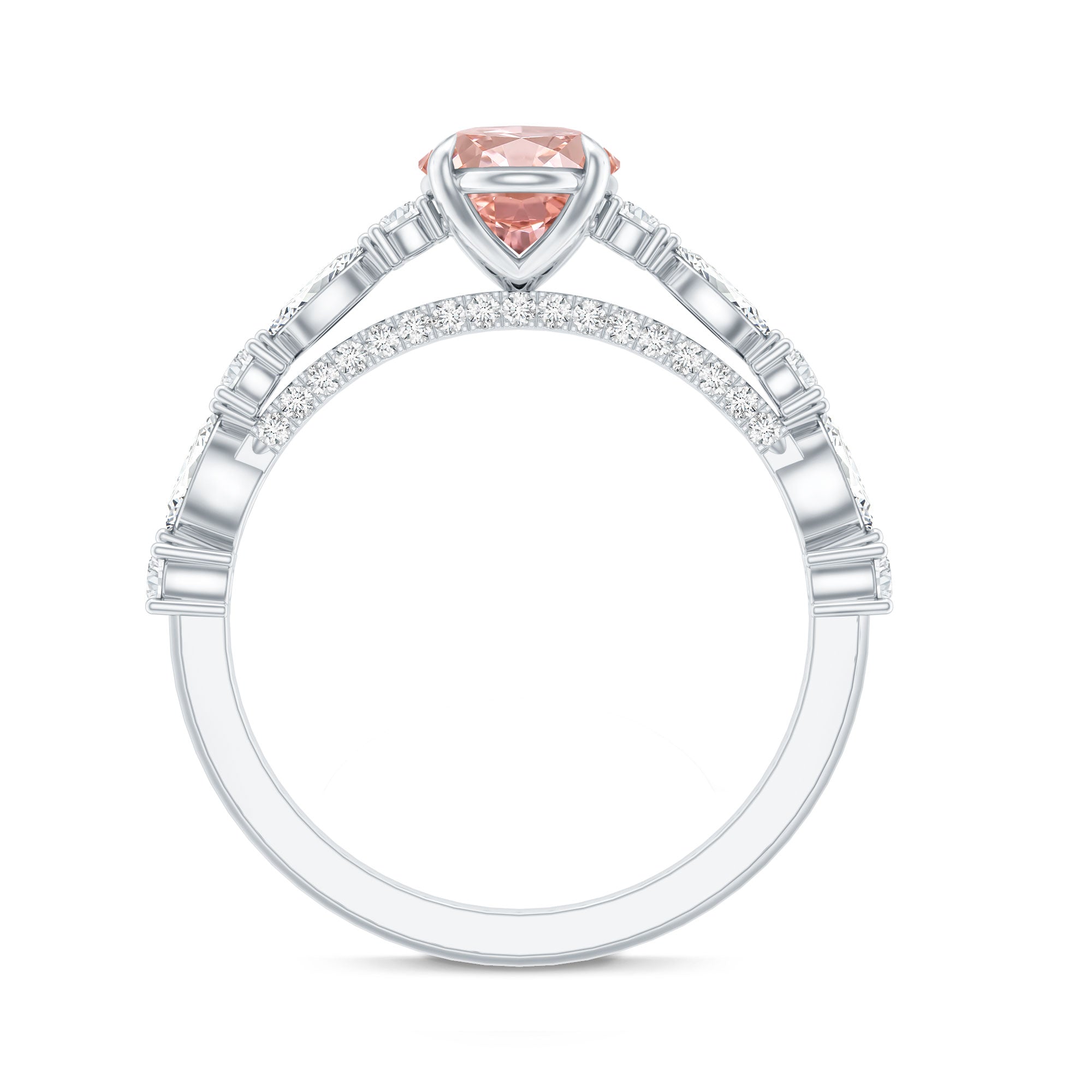 1 Carat Oval Lab Grown Pink Diamond Engagement Ring IGI Certified Fancy Pink - VS1 - Rosec Jewels