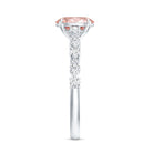 1 Carat Oval Lab Grown Pink Diamond Engagement Ring IGI Certified Fancy Pink - VS1 - Rosec Jewels