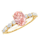 1 Carat Oval Lab Grown Pink Diamond Engagement Ring IGI Certified Fancy Pink - VS1 - Rosec Jewels