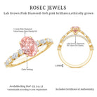 1 Carat Oval Lab Grown Pink Diamond Engagement Ring IGI Certified Fancy Pink - VS1 - Rosec Jewels