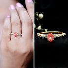 1 Carat Oval Lab Grown Pink Diamond Engagement Ring IGI Certified Fancy Pink - VS1 - Rosec Jewels