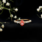 1 Carat Oval Lab Grown Pink Diamond Engagement Ring IGI Certified Fancy Pink - VS1 - Rosec Jewels