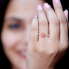 1 Carat Oval Lab Grown Pink Diamond Engagement Ring IGI Certified Fancy Pink - VS1 - Rosec Jewels