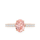 IGI Certified 1 Carat Lab Grown Pink Diamond Oval Engagement Ring for Women Fancy Pink - VS1 - Rosec Jewels