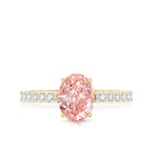 IGI Certified 1 Carat Lab Grown Pink Diamond Oval Engagement Ring for Women Fancy Pink - VS1 - Rosec Jewels