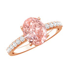 Rosec Jewels-IGI Certified 2 Carat Lab Grown Oval Pink Diamond Engagement Ring with Side Stones