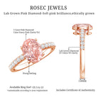 Rosec Jewels-IGI Certified 2 Carat Lab Grown Oval Pink Diamond Engagement Ring with Side Stones