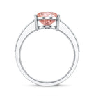 Rosec Jewels-3 Carat Lab Grown Pink Diamond Oval Solitaire Engagement Ring IGI Certified
