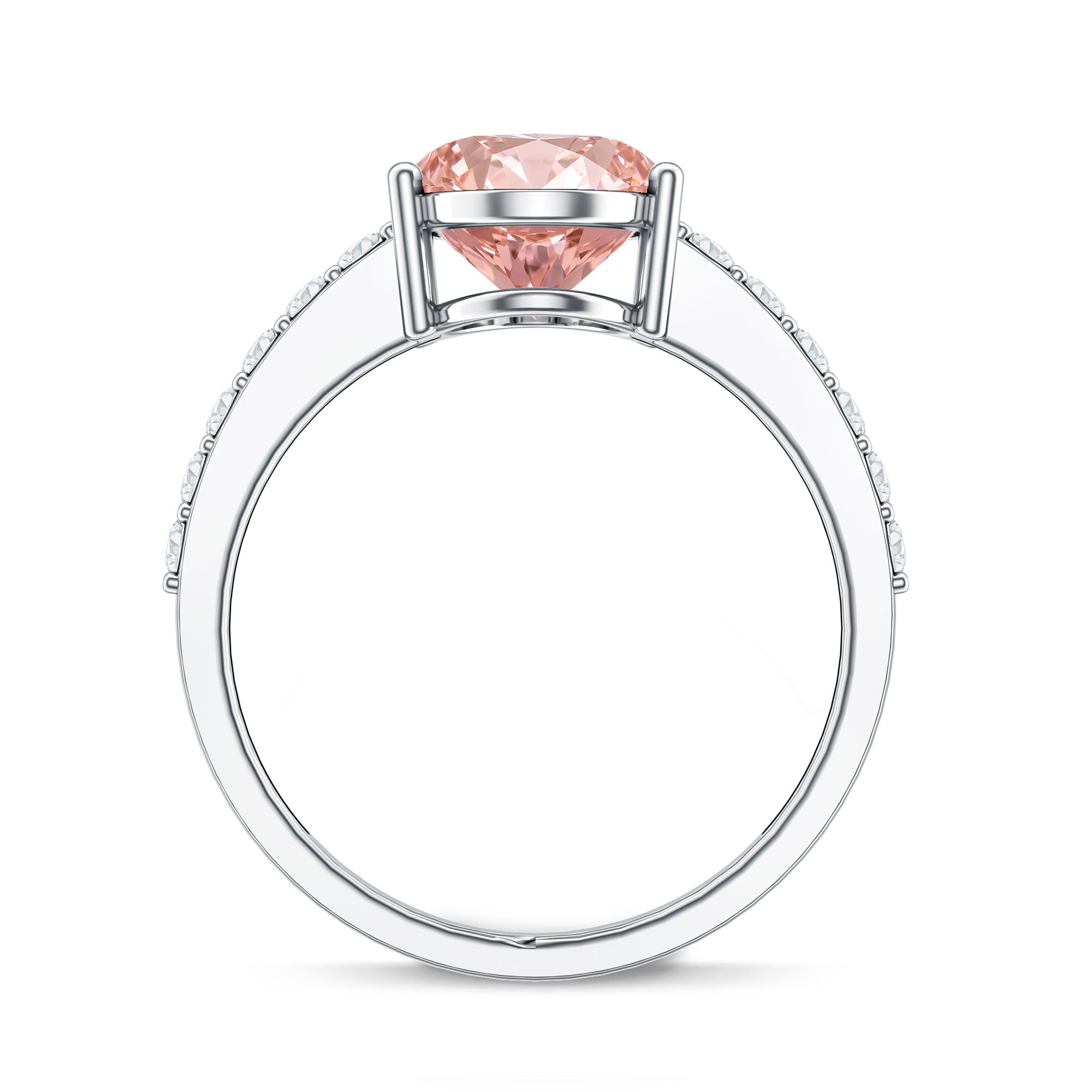 Rosec Jewels-3 Carat Lab Grown Pink Diamond Oval Solitaire Engagement Ring IGI Certified