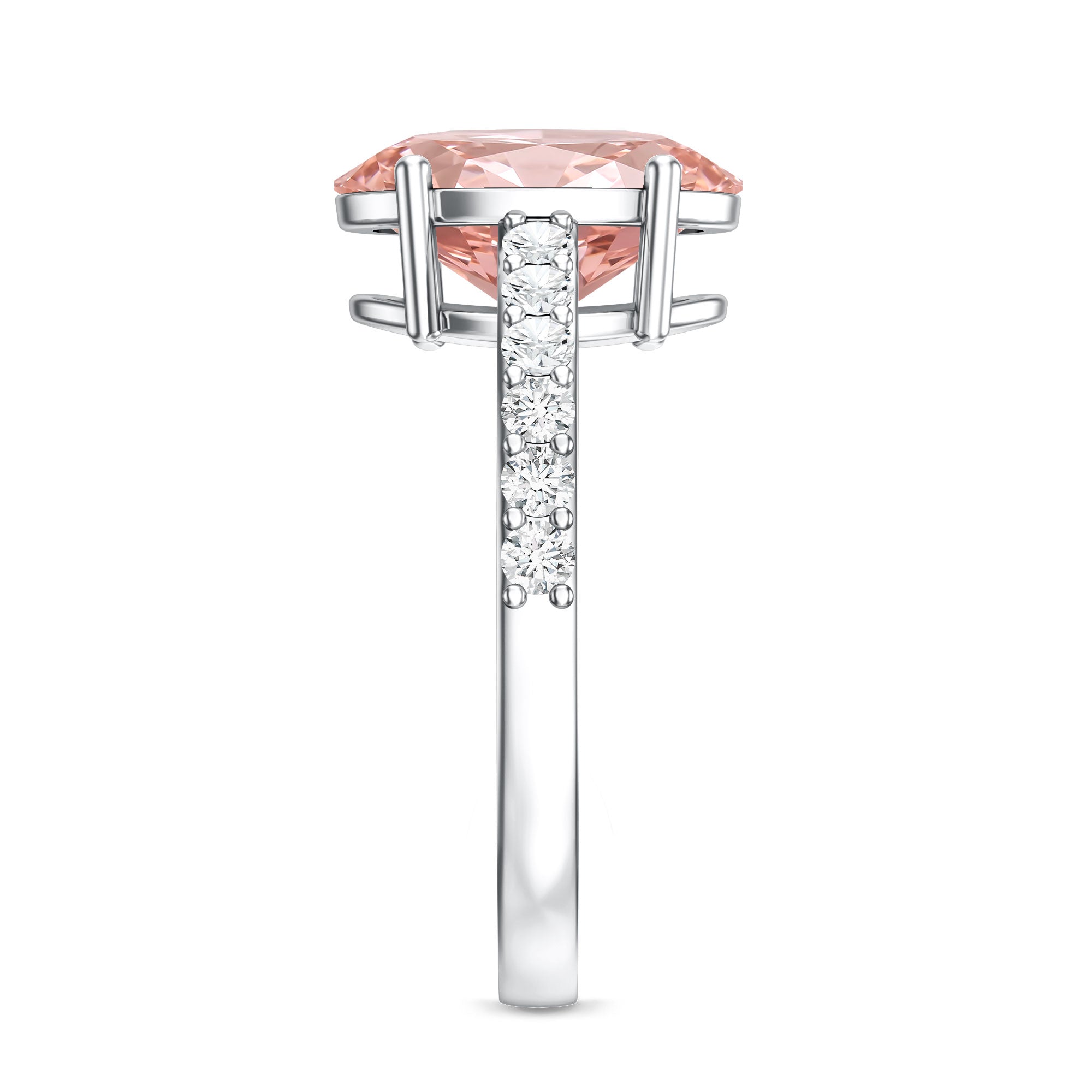 Rosec Jewels-3 Carat Lab Grown Pink Diamond Oval Solitaire Engagement Ring IGI Certified