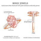 Rosec Jewels-Elongated Oval Lab Grown Pink Diamond 4 Carat Engagement Ring IGI Certified