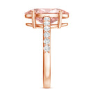 Rosec Jewels-Elongated Oval Lab Grown Pink Diamond 4 Carat Engagement Ring IGI Certified
