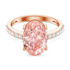 Rosec Jewels-Elongated Oval Lab Grown Pink Diamond 4 Carat Engagement Ring IGI Certified