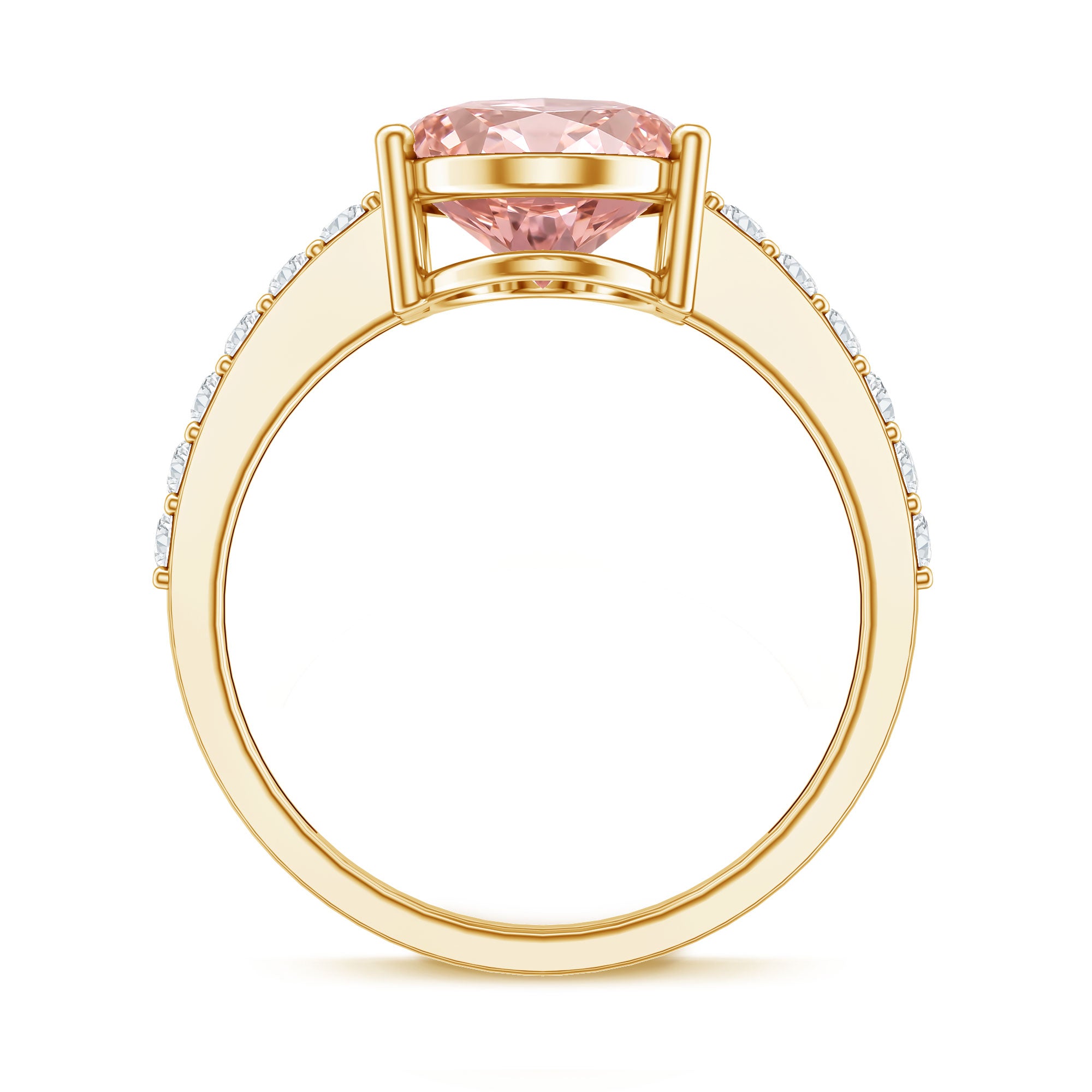Rosec Jewels-Elongated Oval Lab Grown Pink Diamond 4 Carat Engagement Ring IGI Certified