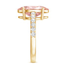 Rosec Jewels-Elongated Oval Lab Grown Pink Diamond 4 Carat Engagement Ring IGI Certified