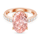 Rosec Jewels-Huge 5 Carat Lab Grown Pink Diamond Oval Engagement Ring IGI Certified