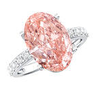 Rosec Jewels-Huge 5 Carat Lab Grown Pink Diamond Oval Engagement Ring IGI Certified