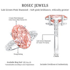 Rosec Jewels-Huge 5 Carat Lab Grown Pink Diamond Oval Engagement Ring IGI Certified