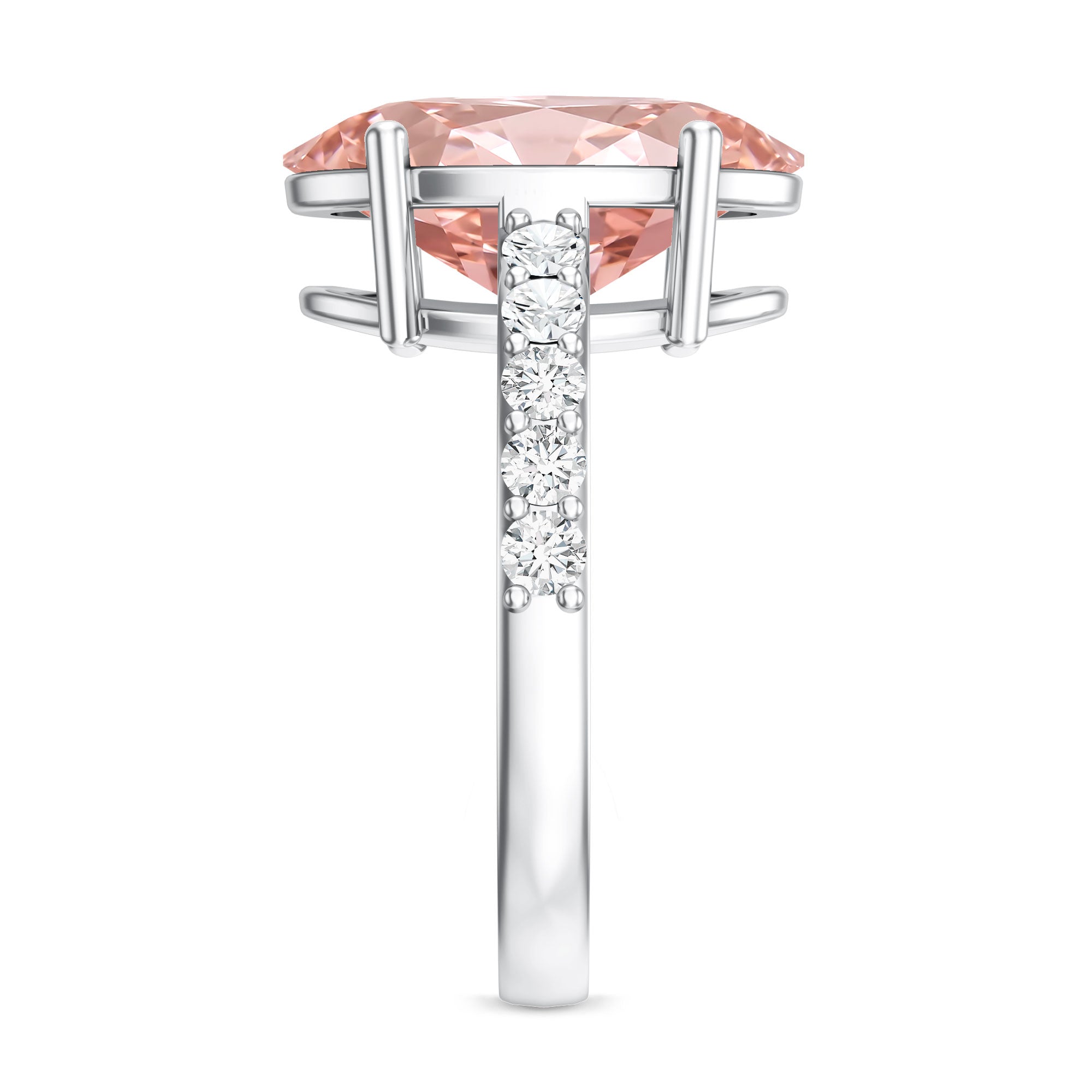 Rosec Jewels-Huge 5 Carat Lab Grown Pink Diamond Oval Engagement Ring IGI Certified