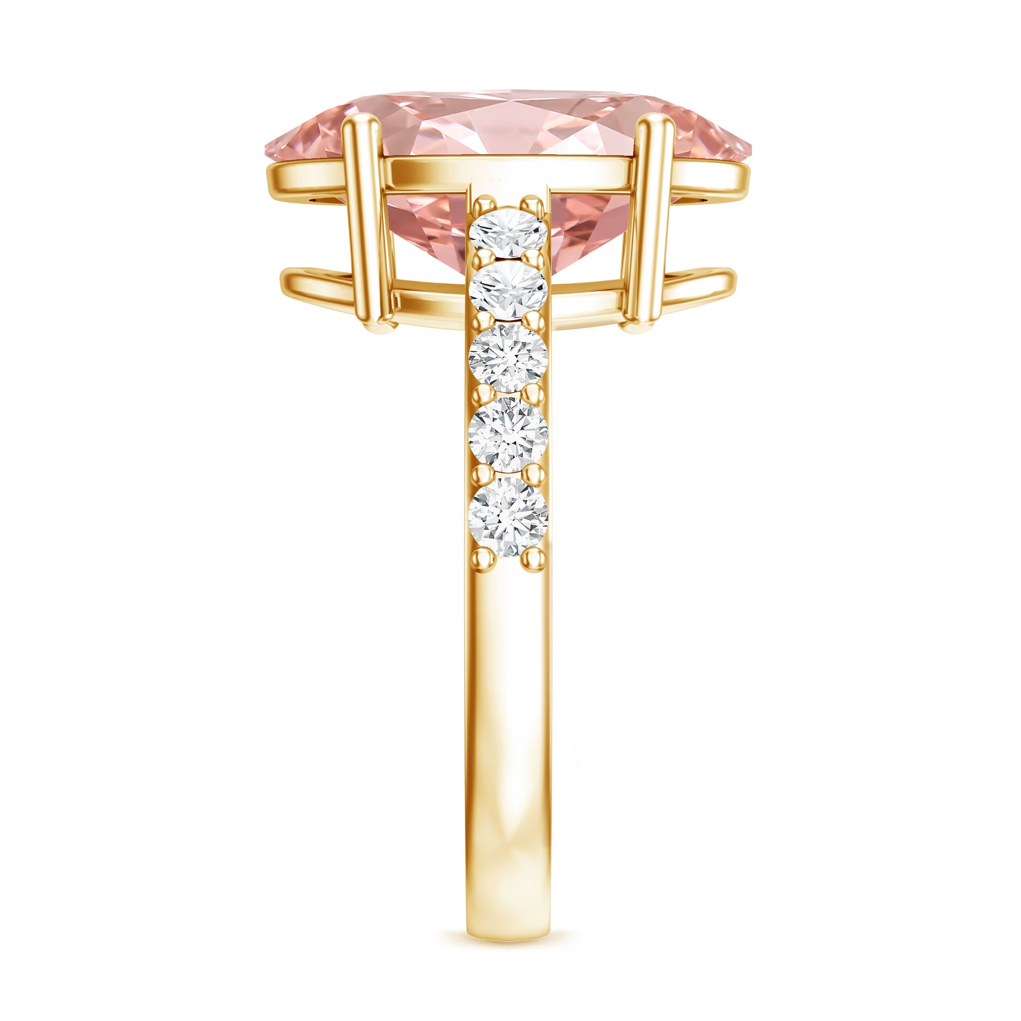 Rosec Jewels-Huge 5 Carat Lab Grown Pink Diamond Oval Engagement Ring IGI Certified