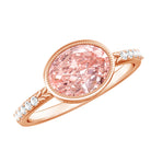 Rosec Jewels-Lab Grown 2 Carat Pink Diamond Oval East West Engagement Ring with IGI Certificate