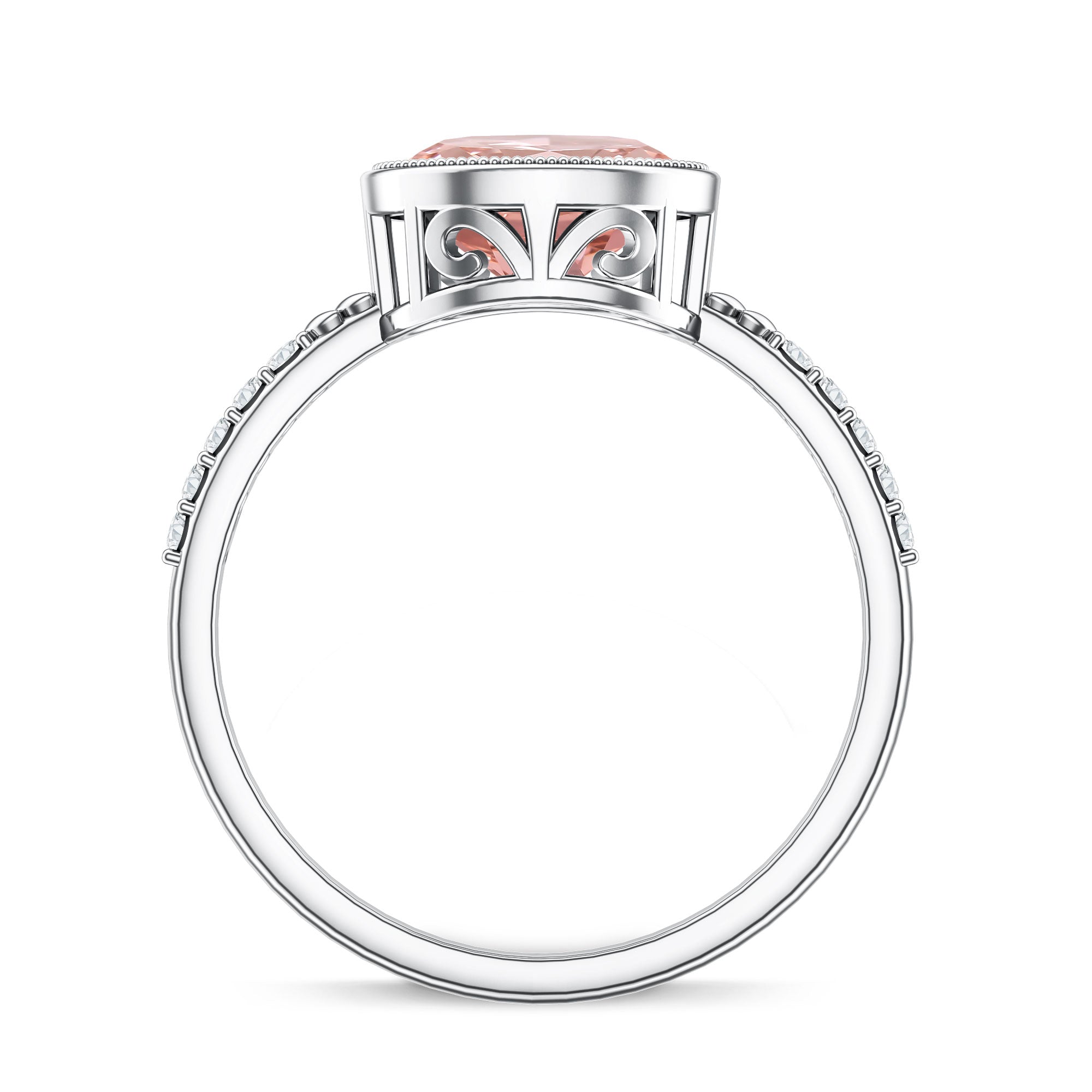 Rosec Jewels-Lab Grown 2 Carat Pink Diamond Oval East West Engagement Ring with IGI Certificate