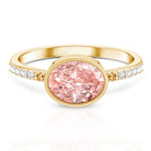 Rosec Jewels-Lab Grown 2 Carat Pink Diamond Oval East West Engagement Ring with IGI Certificate