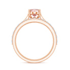 Rosec Jewels-IGI Certified 1 Carat Oval Lab Grown Pink Diamond Engagement Ring with Enhancer