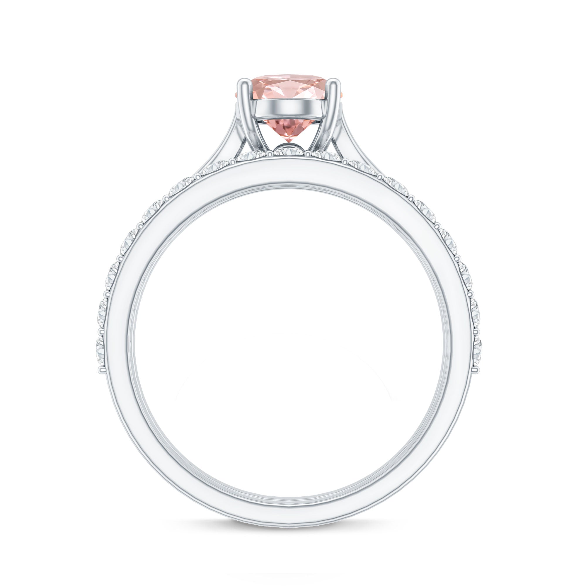 Rosec Jewels-IGI Certified 1 Carat Oval Lab Grown Pink Diamond Engagement Ring with Enhancer
