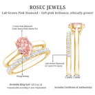 Rosec Jewels-IGI Certified 1 Carat Oval Lab Grown Pink Diamond Engagement Ring with Enhancer