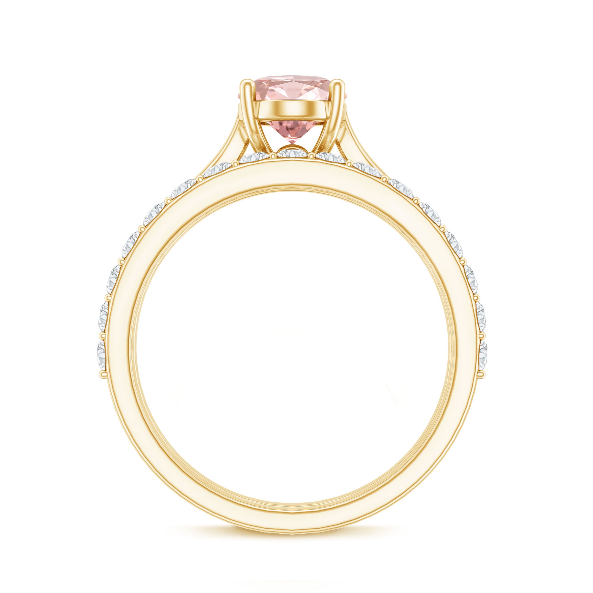 Rosec Jewels-IGI Certified 1 Carat Oval Lab Grown Pink Diamond Engagement Ring with Enhancer