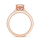 Rosec Jewels-2 Carat Solitaire Lab Grown Pink Diamond Oval Engagement Ring Set with IGI Certificate