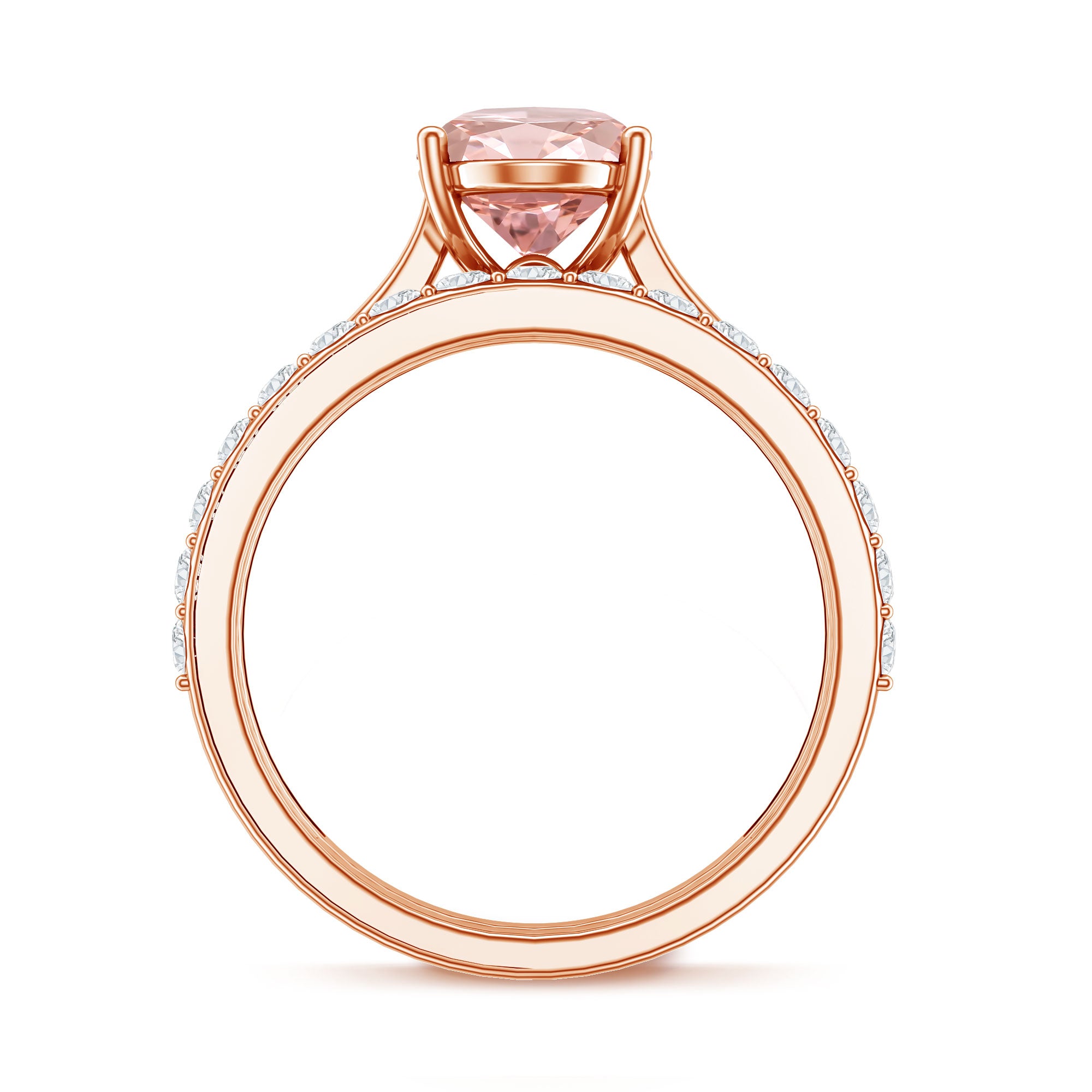 Rosec Jewels-2 Carat Solitaire Lab Grown Pink Diamond Oval Engagement Ring Set with IGI Certificate