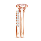 Rosec Jewels-2 Carat Solitaire Lab Grown Pink Diamond Oval Engagement Ring Set with IGI Certificate