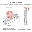Rosec Jewels-2 Carat Solitaire Lab Grown Pink Diamond Oval Engagement Ring Set with IGI Certificate