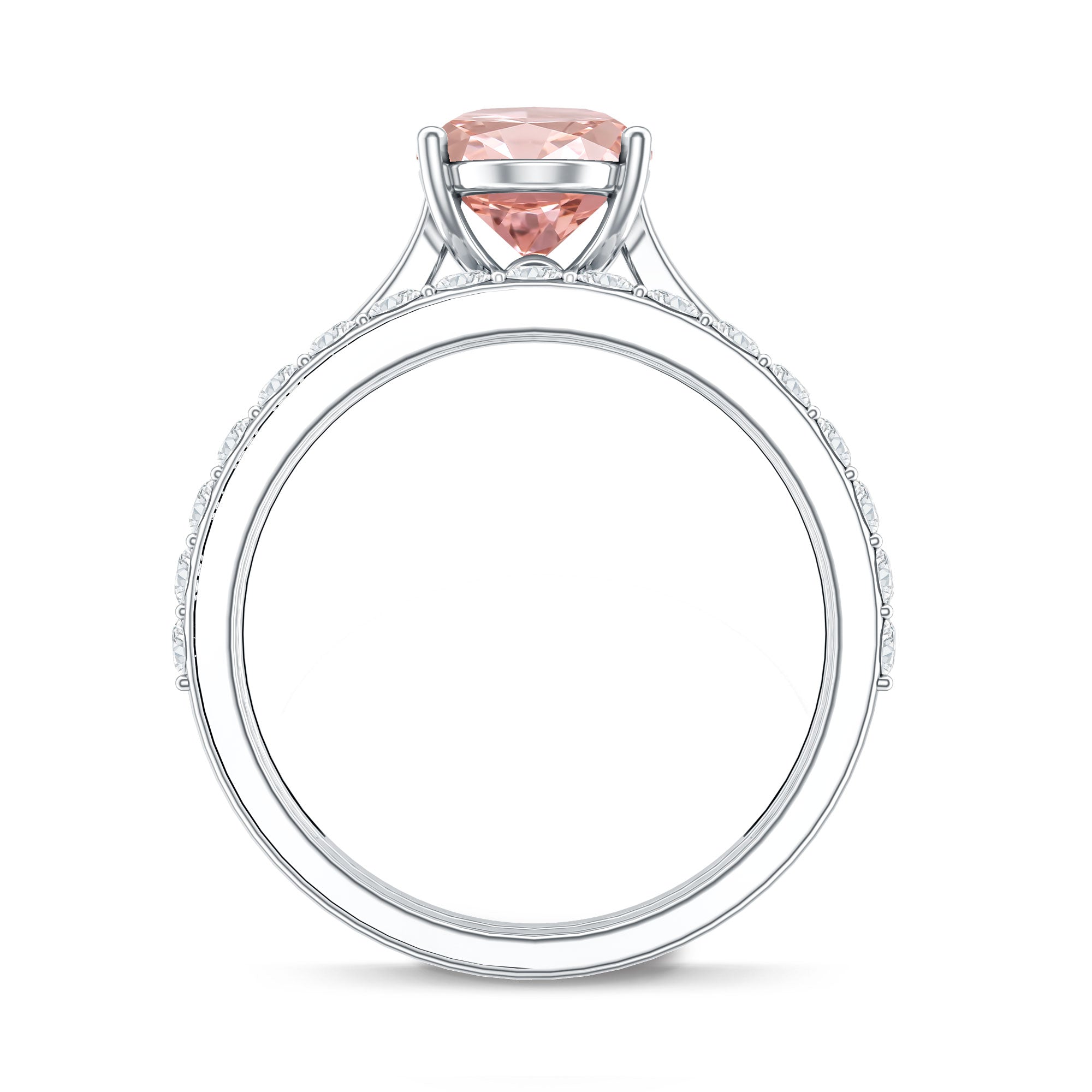 Rosec Jewels-2 Carat Solitaire Lab Grown Pink Diamond Oval Engagement Ring Set with IGI Certificate