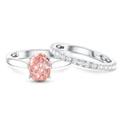 Rosec Jewels-2 Carat Solitaire Lab Grown Pink Diamond Oval Engagement Ring Set with IGI Certificate