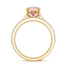 Rosec Jewels-2 Carat Solitaire Lab Grown Pink Diamond Oval Engagement Ring Set with IGI Certificate