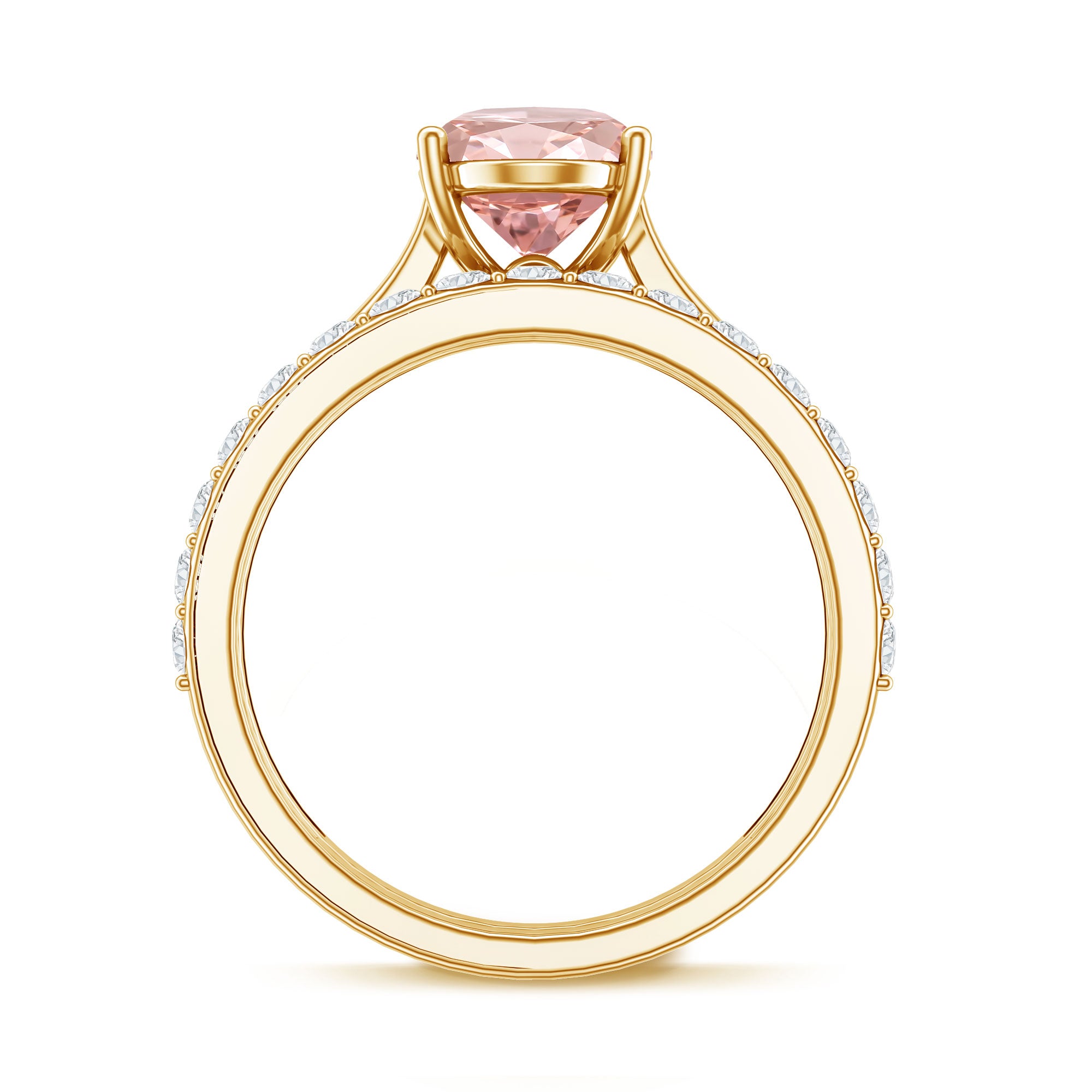 Rosec Jewels-2 Carat Solitaire Lab Grown Pink Diamond Oval Engagement Ring Set with IGI Certificate