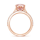Rosec Jewels-Oval Shape Lab Grown 3 Carat Pink Diamond Solitaire Wedding Ring Set IGI Certified