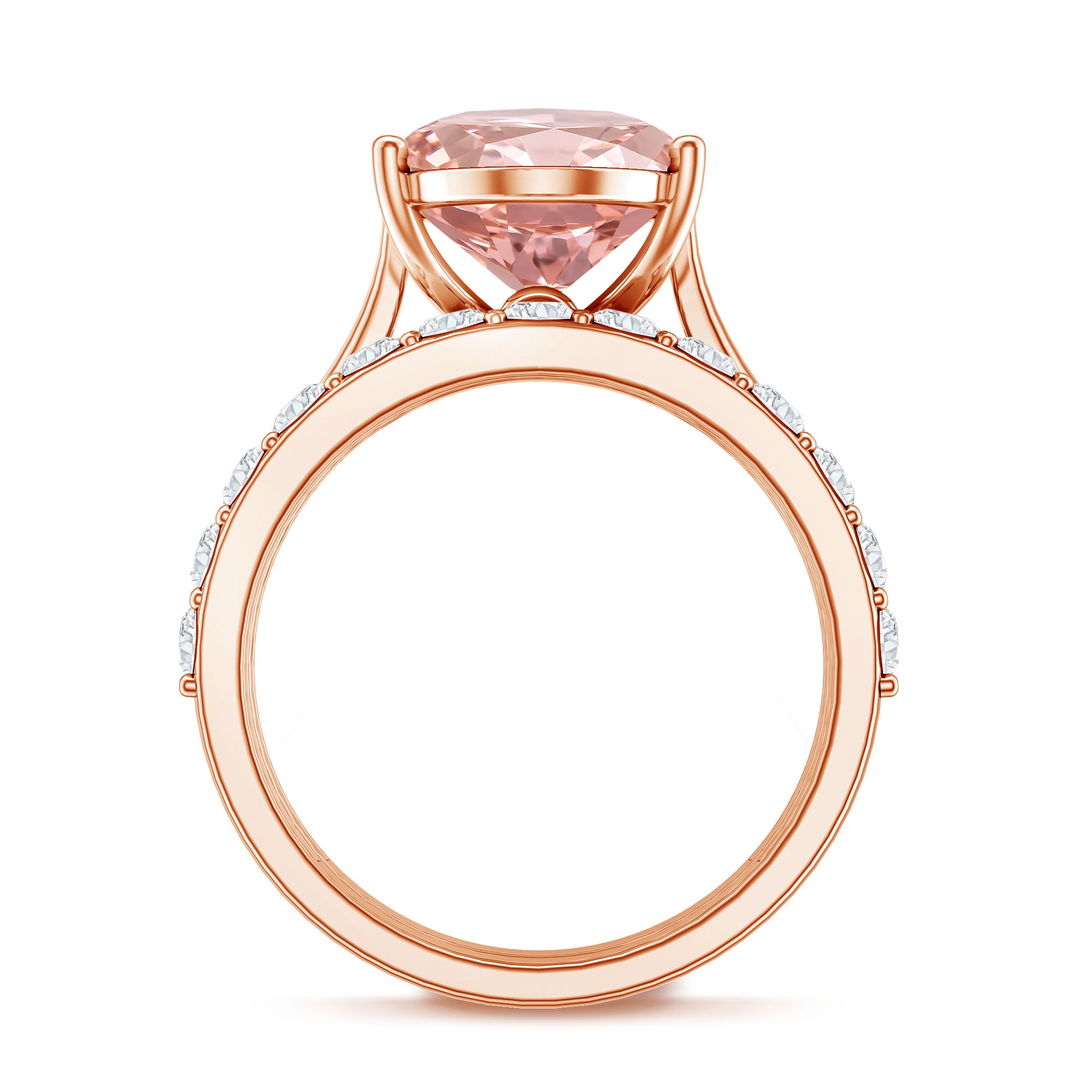Rosec Jewels-4 Carat IGI Certified Lab Grown Pink Diamond Oval Engagement Ring with Wedding Band