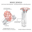 Rosec Jewels-4 Carat IGI Certified Lab Grown Pink Diamond Oval Engagement Ring with Wedding Band