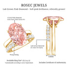 Rosec Jewels-4 Carat IGI Certified Lab Grown Pink Diamond Oval Engagement Ring with Wedding Band