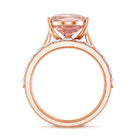 Rosec Jewels-5 Carat Oval Shape Lab Grown Pink Diamond Solitaire Wedding Ring Set IGI Certified