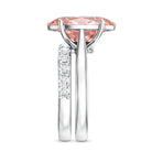 Rosec Jewels-5 Carat Oval Shape Lab Grown Pink Diamond Solitaire Wedding Ring Set IGI Certified