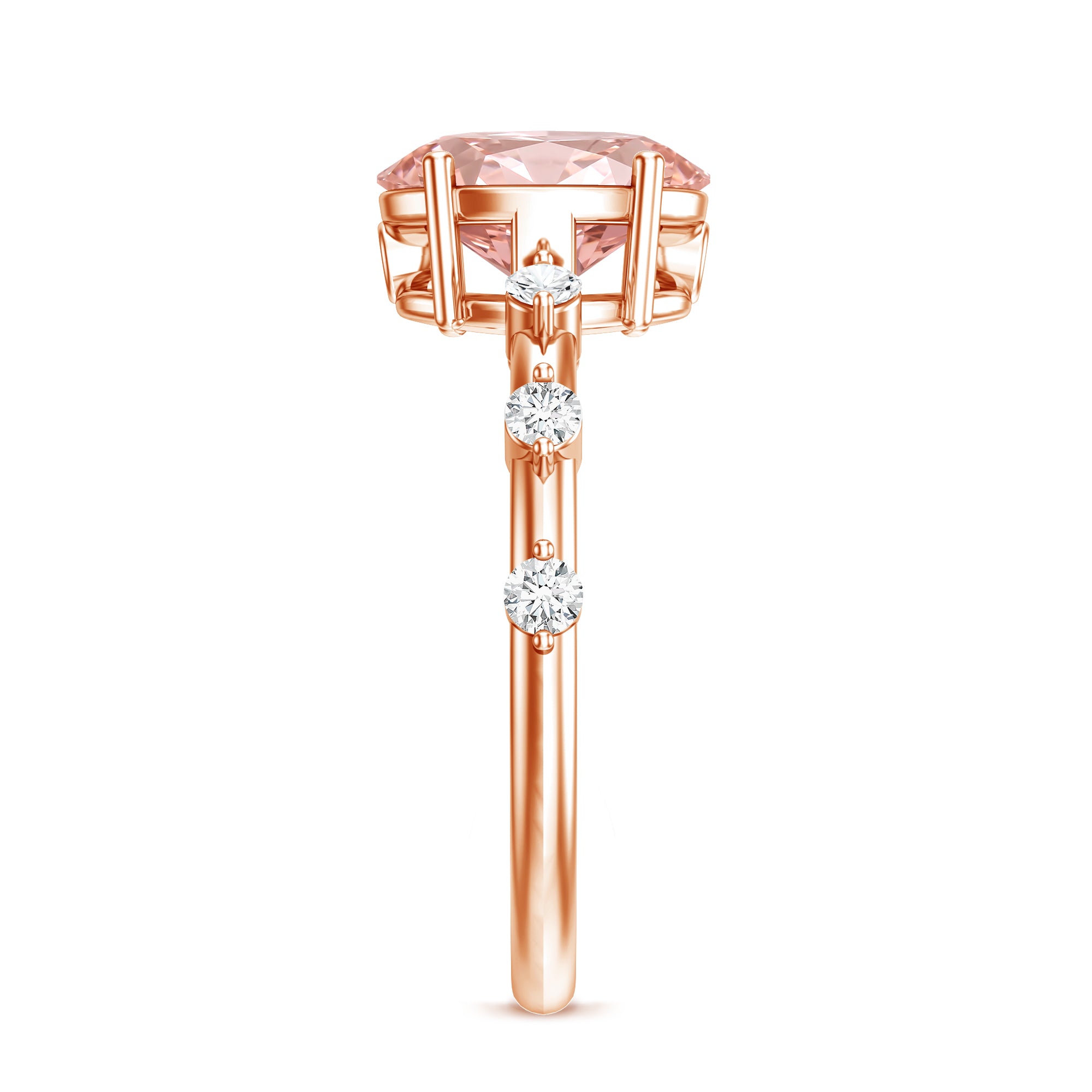 Rosec Jewels-Lab Grown 2 Carat Oval Shaped Pink Diamond Solitaire Engagement Ring IGI Certified