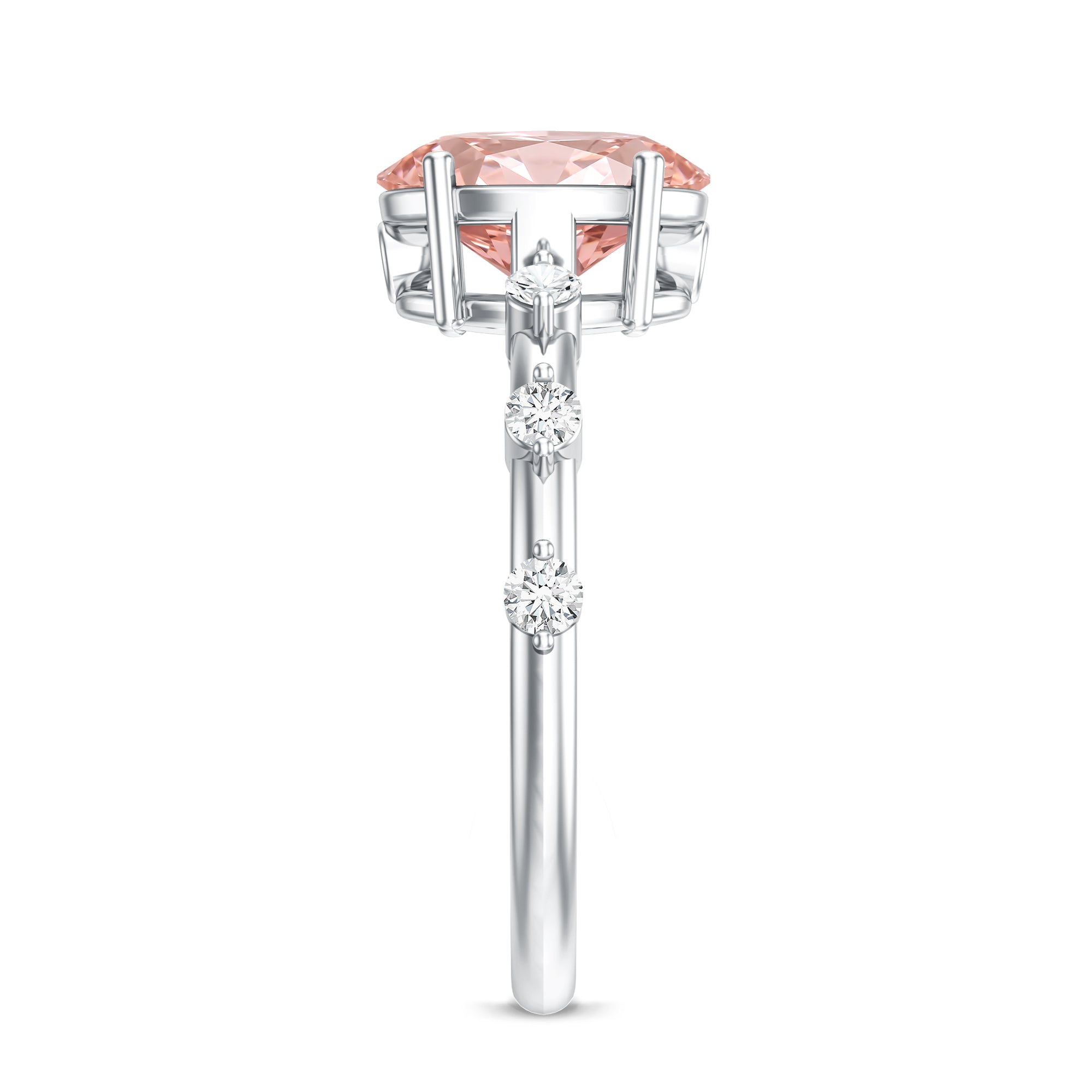 Rosec Jewels-Lab Grown 2 Carat Oval Shaped Pink Diamond Solitaire Engagement Ring IGI Certified
