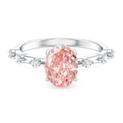 Rosec Jewels-Lab Grown 2 Carat Oval Shaped Pink Diamond Solitaire Engagement Ring IGI Certified